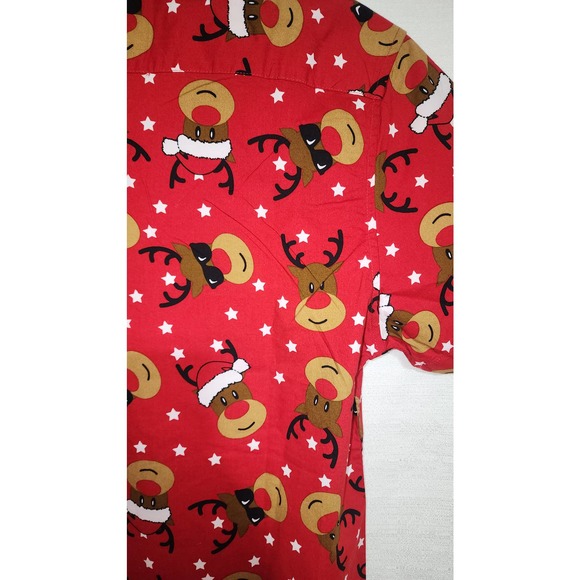 Rudolph red nosed reindeer collared shirt medium men size 40 - Picture 6 of 6